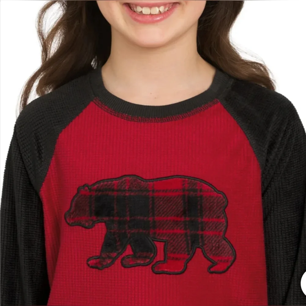 New! Eddie Bauer KIDS Boys Girls  Holiday Family Sleep Pajama Set Size XS 5/6